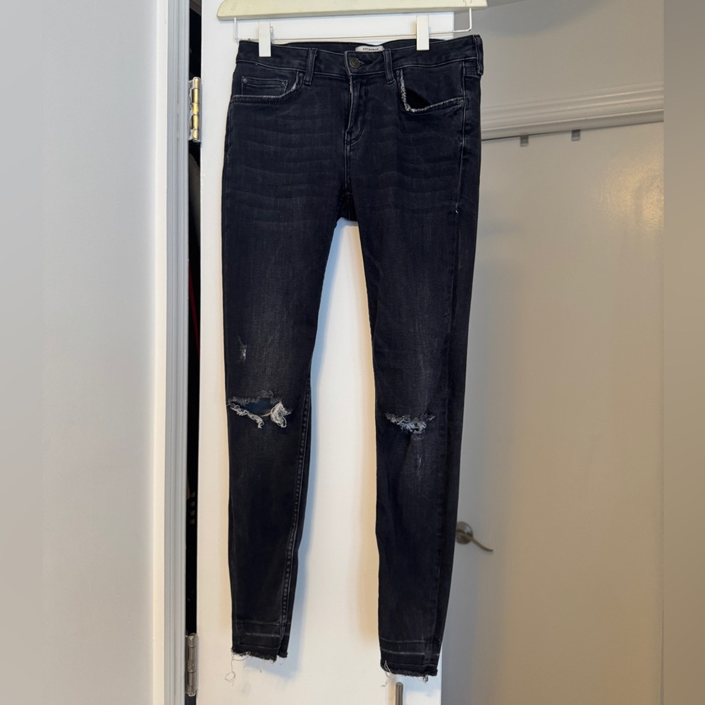 Zara Black Ripped Skinny Jeans